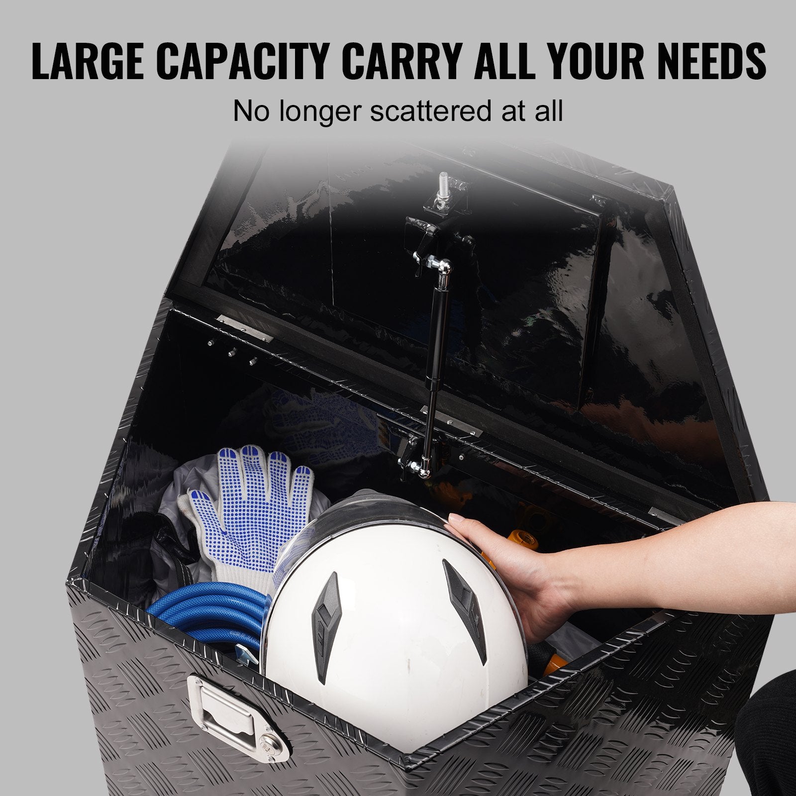 Trailer Tongue Box, Aluminum Alloy Diamond Plate Tongue Box Tool Chest, Heavy Duty Trailer Box Storage with V952-TCGJXLHJHS29XG563V0