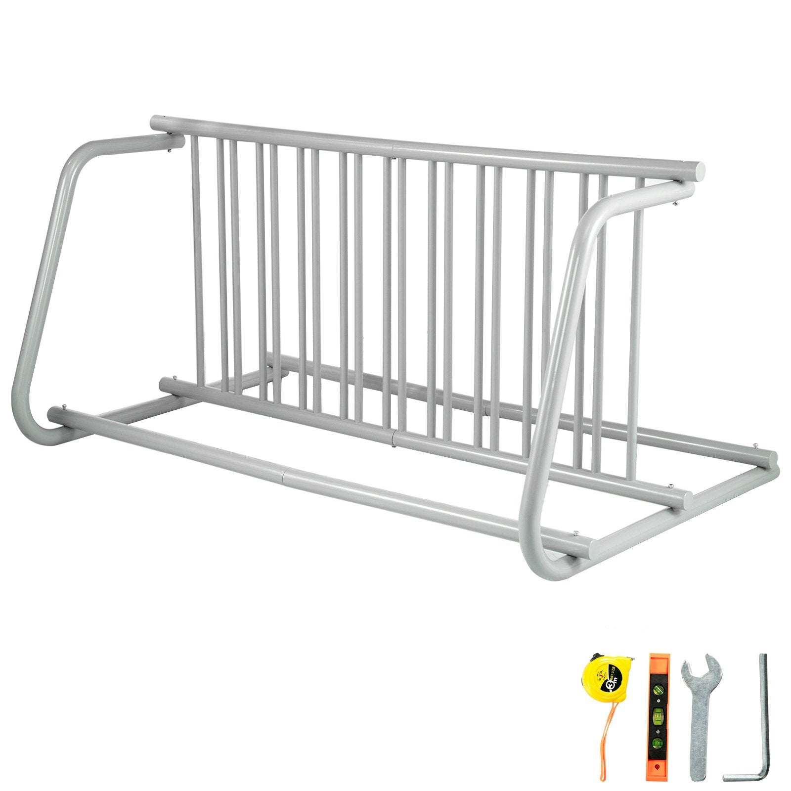 10 Holders Floor Bike Rack, 59" Length All-Steel Grid Bike Rack, 10-Bike Capacity Dual-Side Storage Stand for V952-TCJ-10C0000000001V0