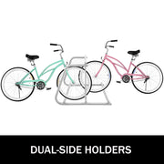 10 Holders Floor Bike Rack, 59" Length All-Steel Grid Bike Rack, 10-Bike Capacity Dual-Side Storage Stand for V952-TCJ-10C0000000001V0
