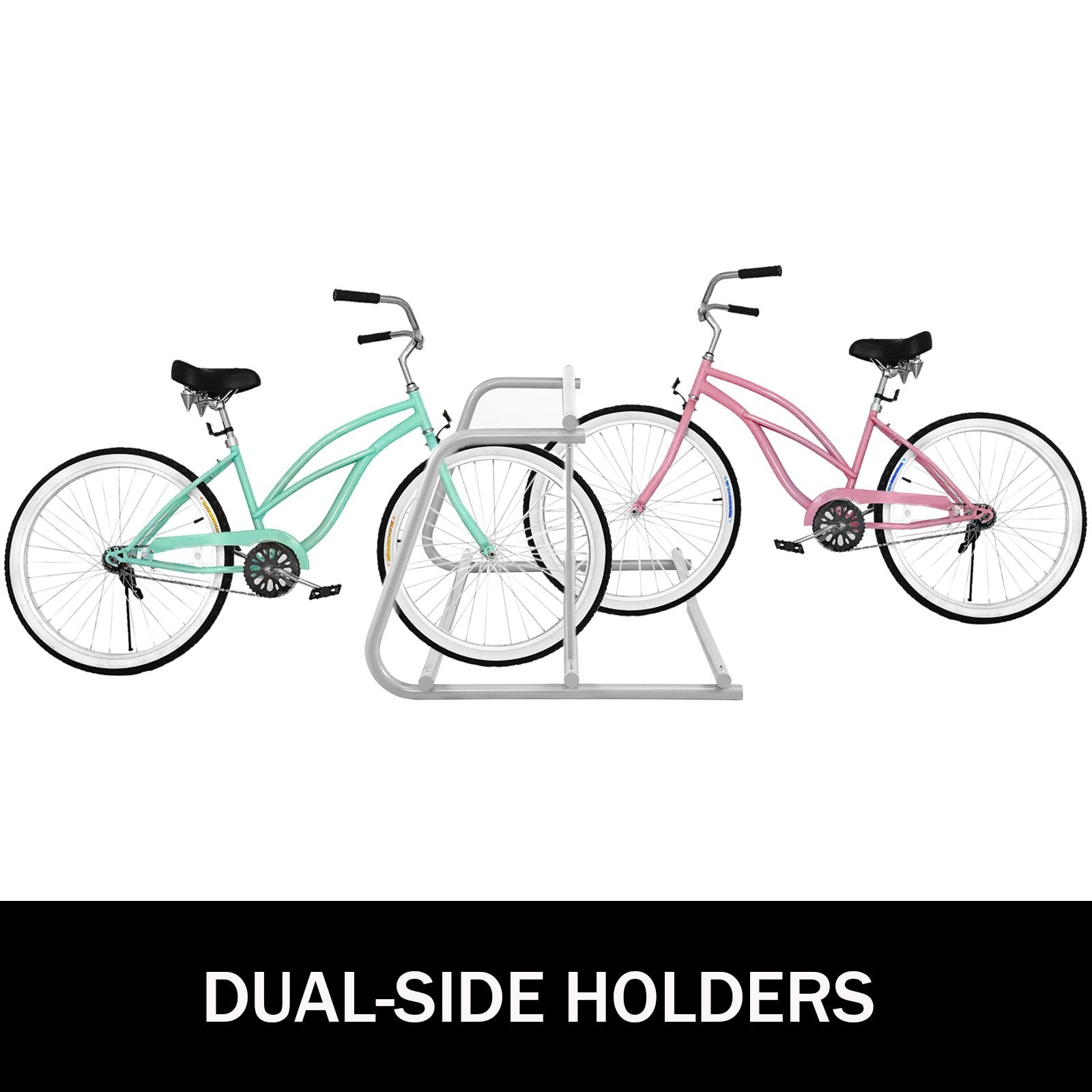 10 Holders Floor Bike Rack, 59" Length All-Steel Grid Bike Rack, 10-Bike Capacity Dual-Side Storage Stand for V952-TCJ-10C0000000001V0
