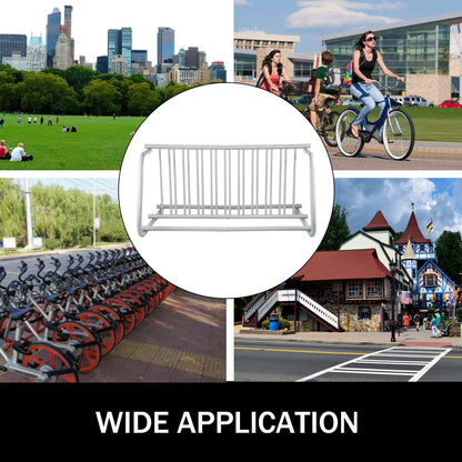 10 Holders Floor Bike Rack, 59" Length All-Steel Grid Bike Rack, 10-Bike Capacity Dual-Side Storage Stand for V952-TCJ-10C0000000001V0