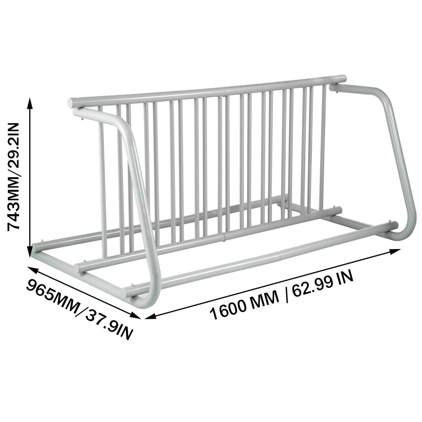 10 Holders Floor Bike Rack, 59" Length All-Steel Grid Bike Rack, 10-Bike Capacity Dual-Side Storage Stand for V952-TCJ-10C0000000001V0