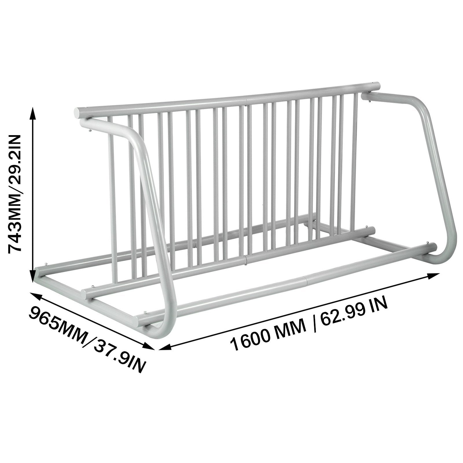 10 Holders Floor Bike Rack, 59" Length All-Steel Grid Bike Rack, 10-Bike Capacity Dual-Side Storage Stand for V952-TCJ-10C0000000001V0