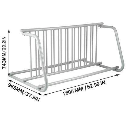 10 Holders Floor Bike Rack, 59" Length All-Steel Grid Bike Rack, 10-Bike Capacity Dual-Side Storage Stand for V952-TCJ-10C0000000001V0