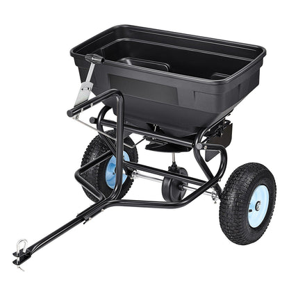 Tow Behind Broadcast Spreader, 130LBS Capacity, Tow/Push Garden Spreader with 13 in Tires, 30 Adjustable V952-TCSBJ130LBSPQZ8XK001V0