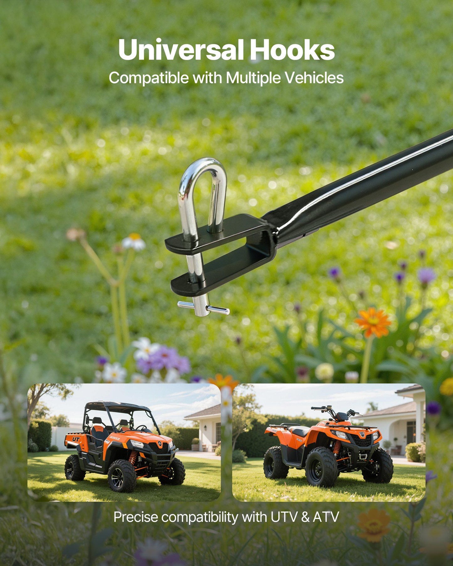 Tow Behind Broadcast Spreader, 130LBS Capacity, Tow/Push Garden Spreader with 13 in Tires, 30 Adjustable V952-TCSBJ130LBSPQZ8XK001V0