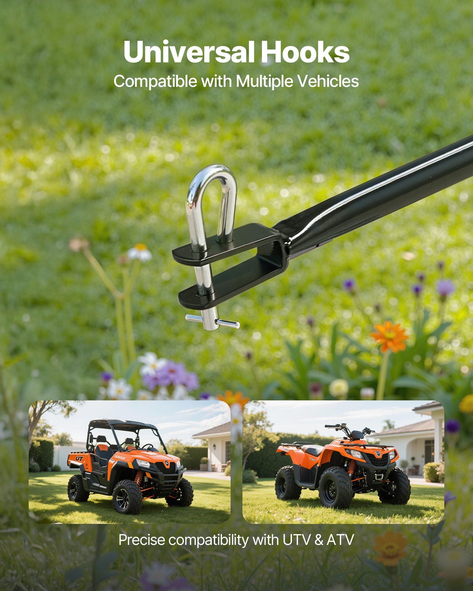 Tow Behind Broadcast Spreader, 130LBS Capacity, Tow/Push Garden Spreader with 13 in Tires, 30 Adjustable V952-TCSBJ130LBSPQZ8XK001V0