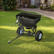 Tow Behind Broadcast Spreader, 130LBS Capacity, Tow/Push Garden Spreader with 13 in Tires, 30 Adjustable V952-TCSBJ130LBSPQZ8XK001V0