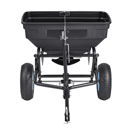 Tow Behind Broadcast Spreader, 130LBS Capacity, Tow/Push Garden Spreader with 13 in Tires, 30 Adjustable V952-TCSBJ130LBSPQZ8XK001V0