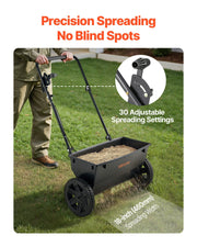 Walk-Behind Push Spreader, 22.6 kg Capacity, Drop Spreader with Hopper Grate, 18 in Spreading Width & 30 V952-TCSBJ50LBSPZFPVX6001V0