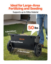 Walk-Behind Push Spreader, 22.6 kg Capacity, Drop Spreader with Hopper Grate, 18 in Spreading Width & 30 V952-TCSBJ50LBSPZFPVX6001V0
