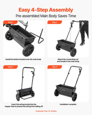 Walk-Behind Push Spreader, 22.6 kg Capacity, Drop Spreader with Hopper Grate, 18 in Spreading Width & 30 V952-TCSBJ50LBSPZFPVX6001V0