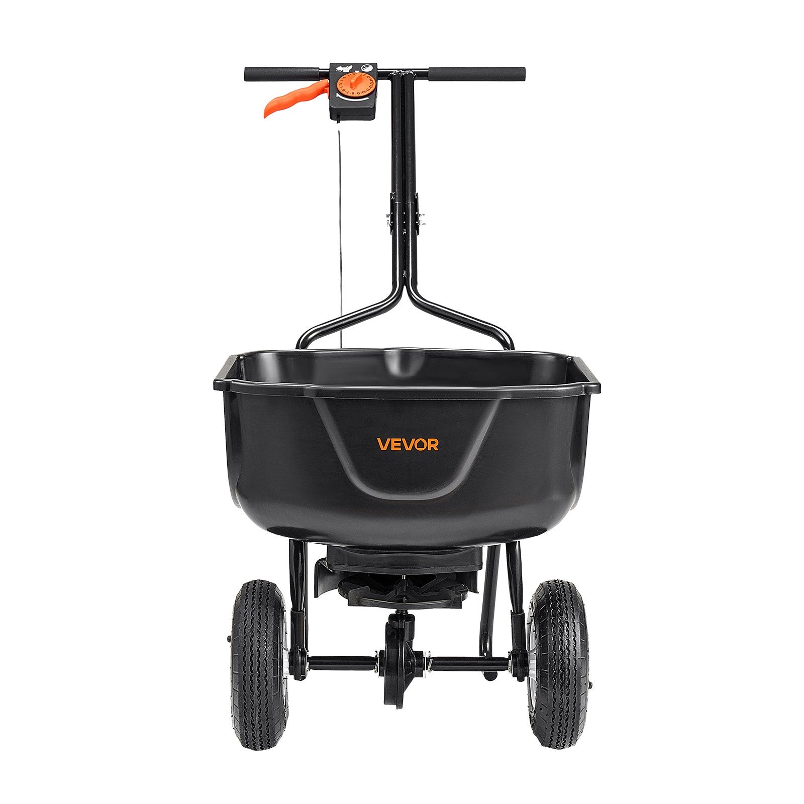 Walk Behind Spreader, 60LBS Capacity, Push Spreader with Hopper Grate, 0-9.8 ft Spreading Width, 8 in All V952-TCSBJ60LBSPZF8R6S001V0