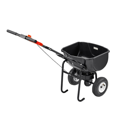 Walk Behind Spreader, 60LBS Capacity, Push Spreader with Hopper Grate, 0-9.8 ft Spreading Width, 8 in All V952-TCSBJ60LBSPZF8R6S001V0