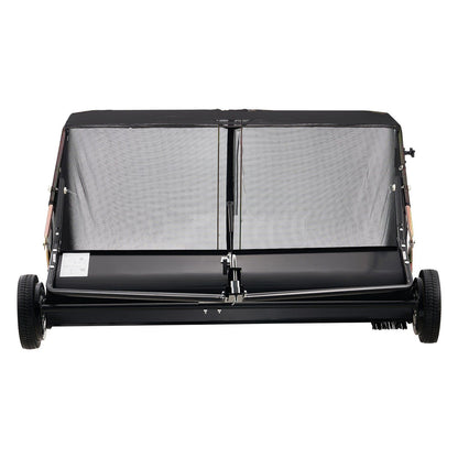 26.7 cm Tow Behind Lawn Sweeper, 26 cu.ft. Large Yard Sweeper, Adjustable Sweeping Height, Heavy Duty Leaf & V952-TCSCPQSQHC52N656O001V0