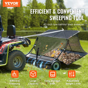 106.6 cm Lawn Sweeper Tow Behind, 12 cu.ft. Large Pull Behind Grass Sweeper, Heavy Duty Leaf & Grass V952-TCSCPQSQHS12E5UTUV0