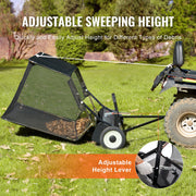 106.6 cm Lawn Sweeper Tow Behind, 12 cu.ft. Large Pull Behind Grass Sweeper, Heavy Duty Leaf & Grass V952-TCSCPQSQHS12E5UTUV0
