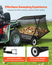 Tow Behind Lawn Sweeper, 122cm Pull Behind Yard Sweeper, 26 cu. ft Hopper Bag Capacity, Leaf & Grass V952-TCSCPQSQHS489BP0X001V0