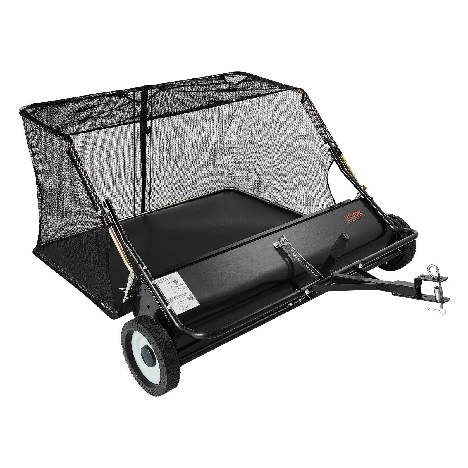 Tow Behind Lawn Sweeper, 122cm Pull Behind Yard Sweeper, 26 cu. ft Hopper Bag Capacity, Leaf & Grass V952-TCSCPQSQHS489BP0X001V0