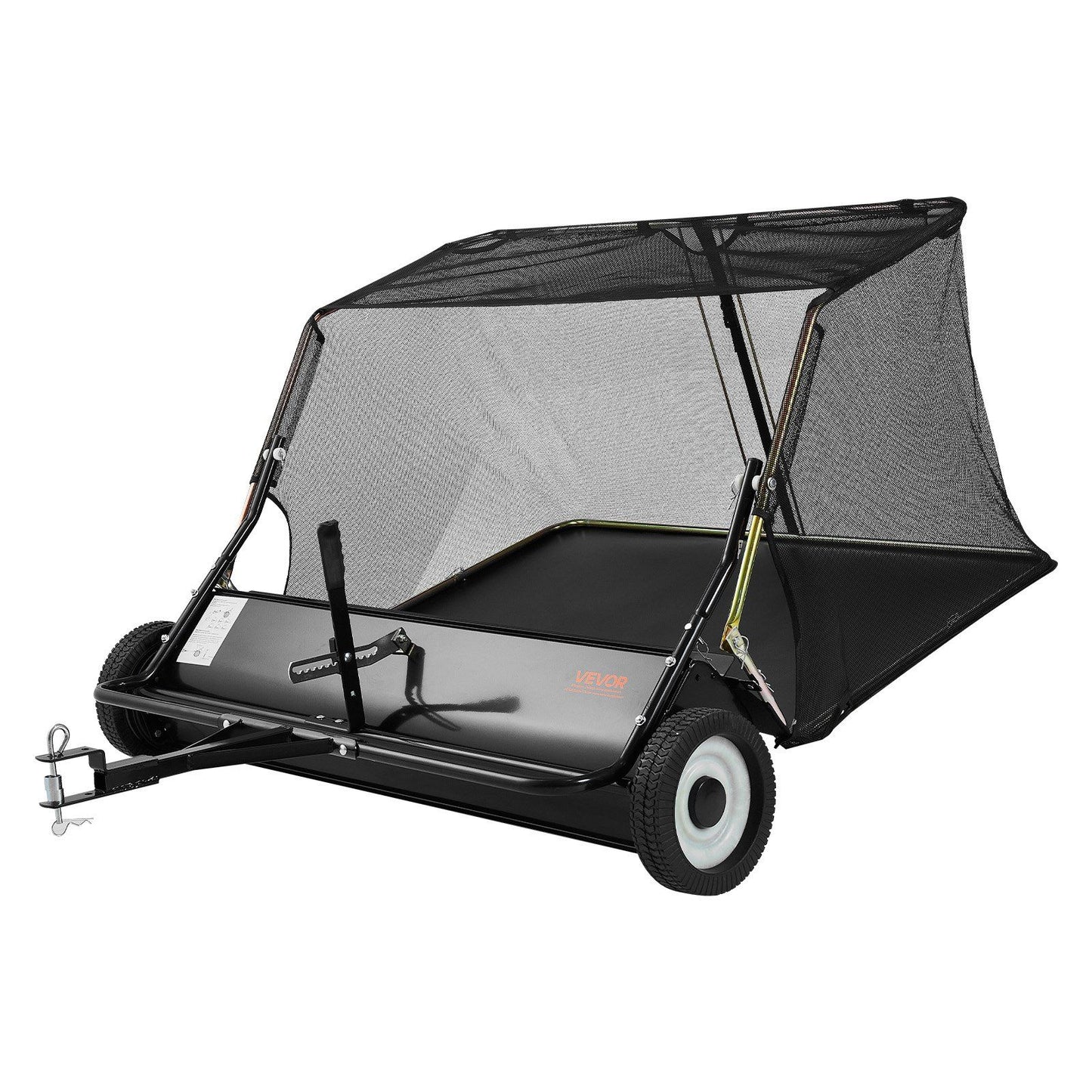 Tow Behind Lawn Sweeper, 122cm Pull Behind Yard Sweeper, 26 cu. ft Hopper Bag Capacity, Leaf & Grass V952-TCSCPQSQHS489BP0X001V0