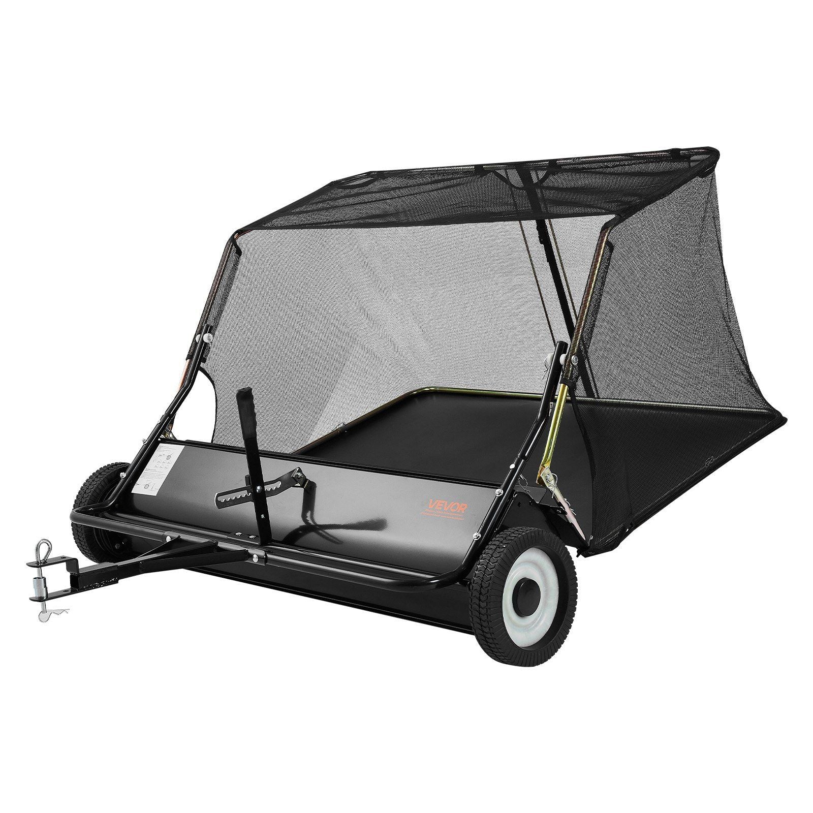 Tow Behind Lawn Sweeper, 122cm Pull Behind Yard Sweeper, 26 cu. ft Hopper Bag Capacity, Leaf & Grass V952-TCSCPQSQHS489BP0X001V0