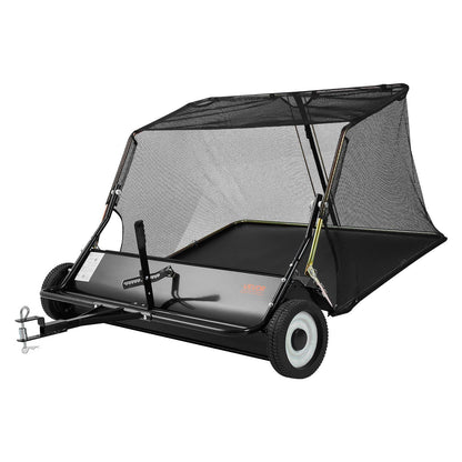Tow Behind Lawn Sweeper, 122cm Pull Behind Yard Sweeper, 26 cu. ft Hopper Bag Capacity, Leaf & Grass V952-TCSCPQSQHS489BP0X001V0