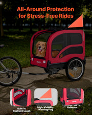 Dog Bike Trailer, Supports up to 45 kg, Pet Cart Bicycle Carrier for Small & Large Dogs, Easy Folding Frame V952-TCSCWZXCTC10QAEQQ001V0