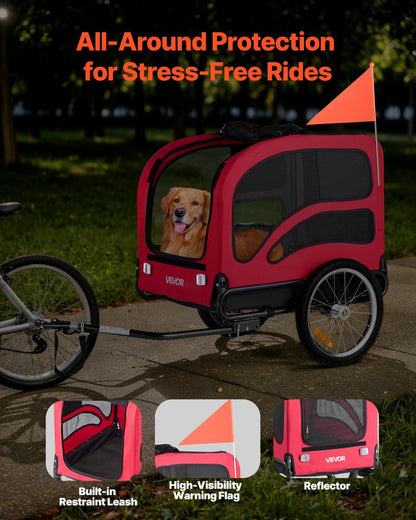 Dog Bike Trailer, Supports up to 45 kg, Pet Cart Bicycle Carrier for Small & Large Dogs, Easy Folding Frame V952-TCSCWZXCTC10QAEQQ001V0