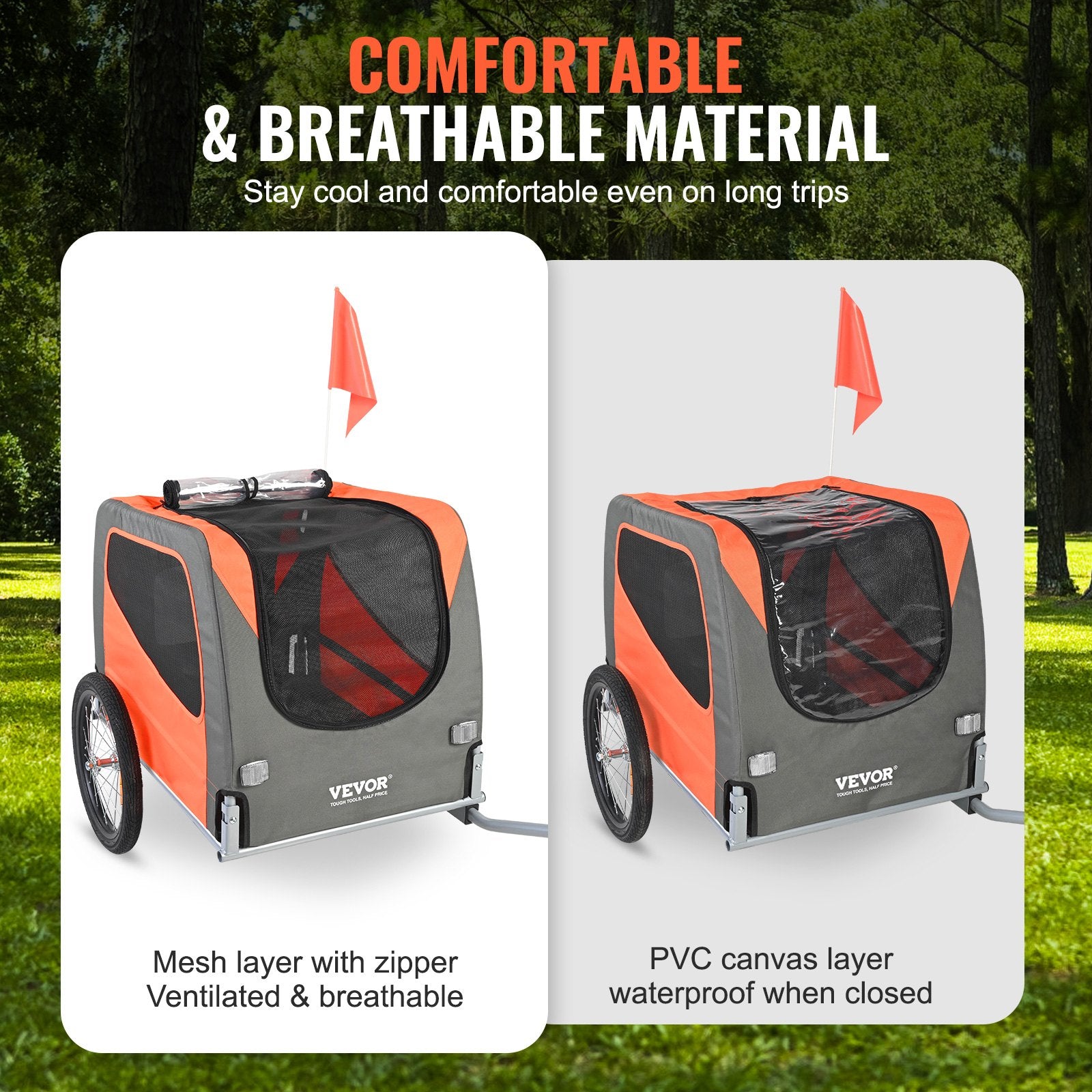 Dog Bike Trailer, Supports up to 30 kg, Pet Cart Bicycle Carrier, Easy Folding Frame with Quick Release V952-TCSCWZXCTC16LVAJAV0