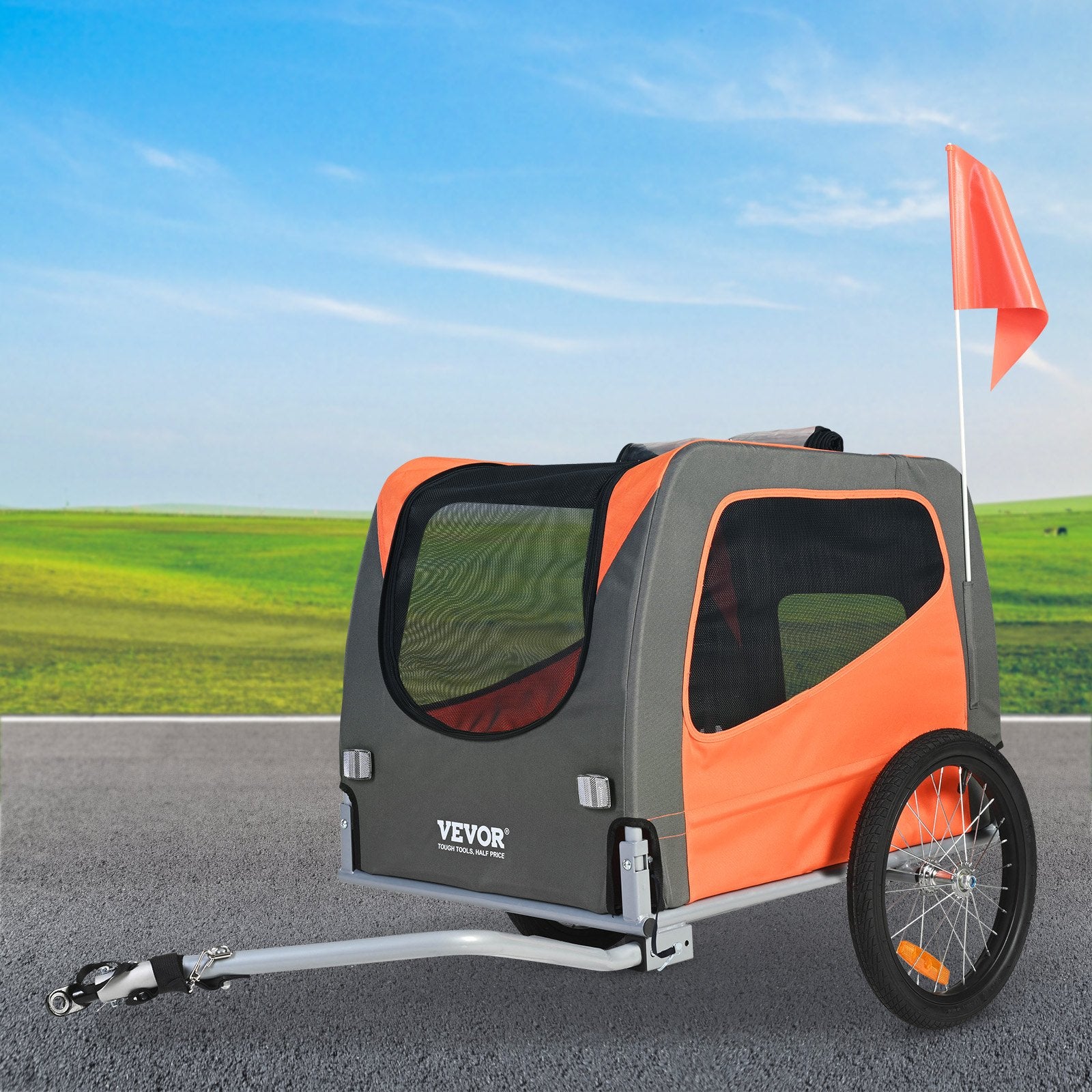 Dog Bike Trailer, Supports up to 30 kg, Pet Cart Bicycle Carrier, Easy Folding Frame with Quick Release V952-TCSCWZXCTC16LVAJAV0