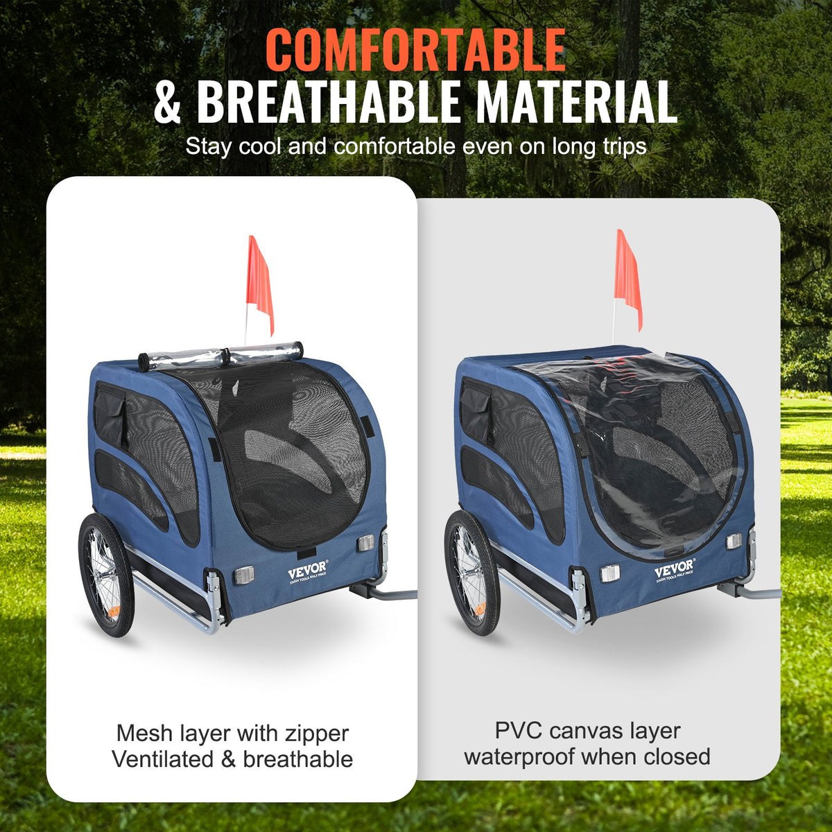 Dog Bike Trailer, Supports up to 45 kg, Pet Cart Bicycle Carrier, Easy Folding Frame with Quick Release V952-TCSCWZXCTC883T64DV0
