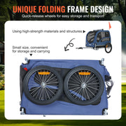 Dog Bike Trailer, Supports up to 45 kg, Pet Cart Bicycle Carrier, Easy Folding Frame with Quick Release V952-TCSCWZXCTC883T64DV0