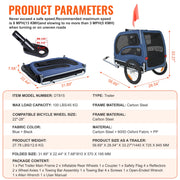 Dog Bike Trailer, Supports up to 45 kg, Pet Cart Bicycle Carrier, Easy Folding Frame with Quick Release V952-TCSCWZXCTC883T64DV0
