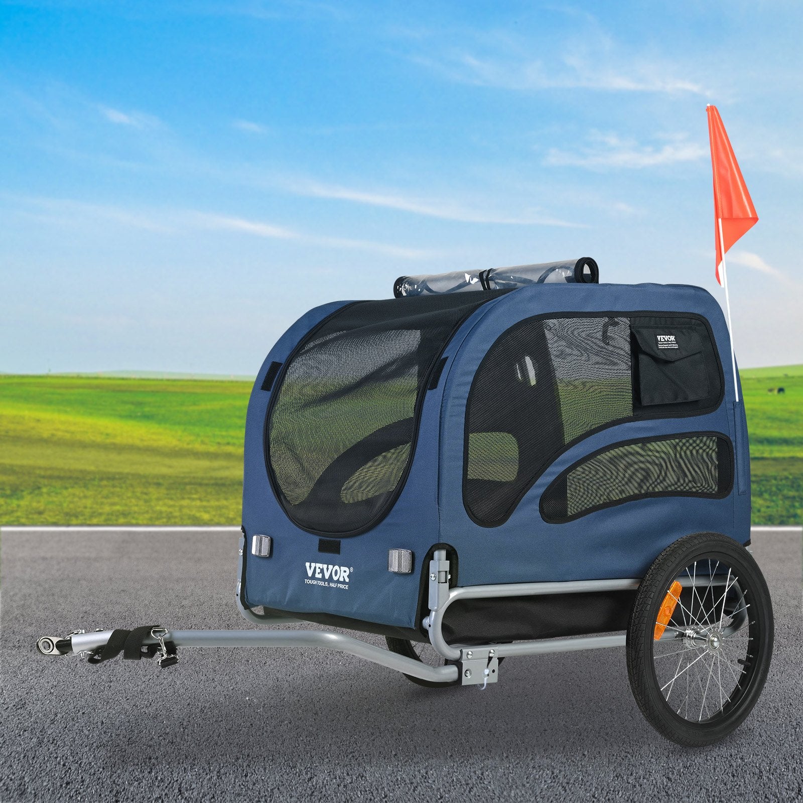 Dog Bike Trailer, Supports up to 45 kg, Pet Cart Bicycle Carrier, Easy Folding Frame with Quick Release V952-TCSCWZXCTC883T64DV0