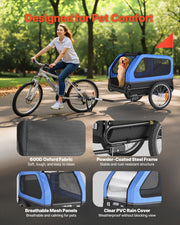 Dog Bike Trailer, Supports up to 40 kg, Pet Cart Bicycle Carrier for Small & Large Dogs, Easy Folding Frame V952-TCSCWZXCTC88AW1LH001V0