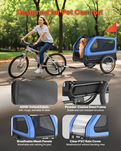 Dog Bike Trailer, Supports up to 40 kg, Pet Cart Bicycle Carrier for Small & Large Dogs, Easy Folding Frame V952-TCSCWZXCTC88AW1LH001V0