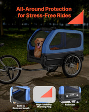 Dog Bike Trailer, Supports up to 40 kg, Pet Cart Bicycle Carrier for Small & Large Dogs, Easy Folding Frame V952-TCSCWZXCTC88AW1LH001V0
