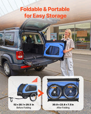 Dog Bike Trailer, Supports up to 40 kg, Pet Cart Bicycle Carrier for Small & Large Dogs, Easy Folding Frame V952-TCSCWZXCTC88AW1LH001V0