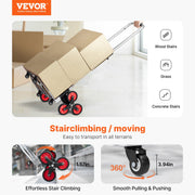 Stair Climbing Cart Heavy Duty Folding Hand Truck Dolly 118 kg 10 Wheels V952-TCSPLCYS260LDSY04V0