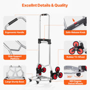 Stair Climbing Cart Heavy Duty Folding Hand Truck Dolly 118 kg 10 Wheels V952-TCSPLCYS260LDSY04V0