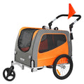 Dog Bike Trailer, Supports up to 30 kg, 2-in-1 Pet Stroller Cart Bicycle Carrier, Easy Folding Cart Frame V952-TCTCLYSCWZXCMJR9ZV0