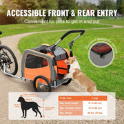 Dog Bike Trailer, Supports up to 30 kg, 2-in-1 Pet Stroller Cart Bicycle Carrier, Easy Folding Cart Frame V952-TCTCLYSCWZXCMJR9ZV0
