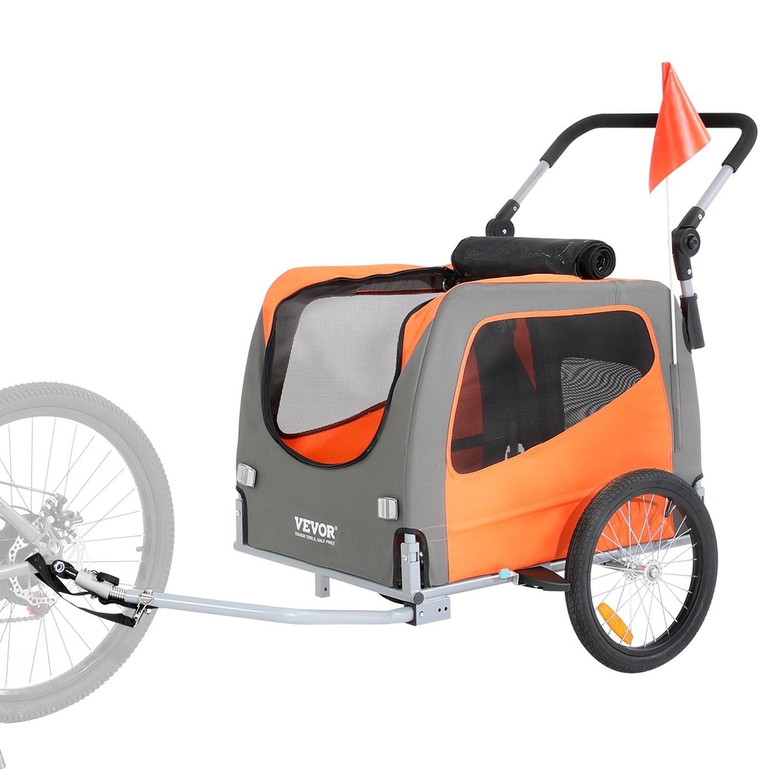 Dog Bike Trailer, Supports up to 30 kg, 2-in-1 Pet Stroller Cart Bicycle Carrier, Easy Folding Cart Frame V952-TCTCLYSCWZXCMJR9ZV0