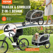 Dog Bike Trailer, Supports up to 40 kg, 2-in-1 Pet Stroller Cart Bicycle Carrier, Easy Folding Cart Frame V952-TCTCLYSCWZXCSF5IBV0