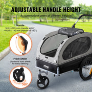 Dog Bike Trailer, Supports up to 40 kg, 2-in-1 Pet Stroller Cart Bicycle Carrier, Easy Folding Cart Frame V952-TCTCLYSCWZXCSF5IBV0