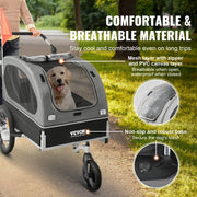 Dog Bike Trailer, Supports up to 40 kg, 2-in-1 Pet Stroller Cart Bicycle Carrier, Easy Folding Cart Frame V952-TCTCLYSCWZXCSF5IBV0