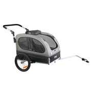 Dog Bike Trailer, Supports up to 40 kg, 2-in-1 Pet Stroller Cart Bicycle Carrier, Easy Folding Cart Frame V952-TCTCLYSCWZXCSF5IBV0