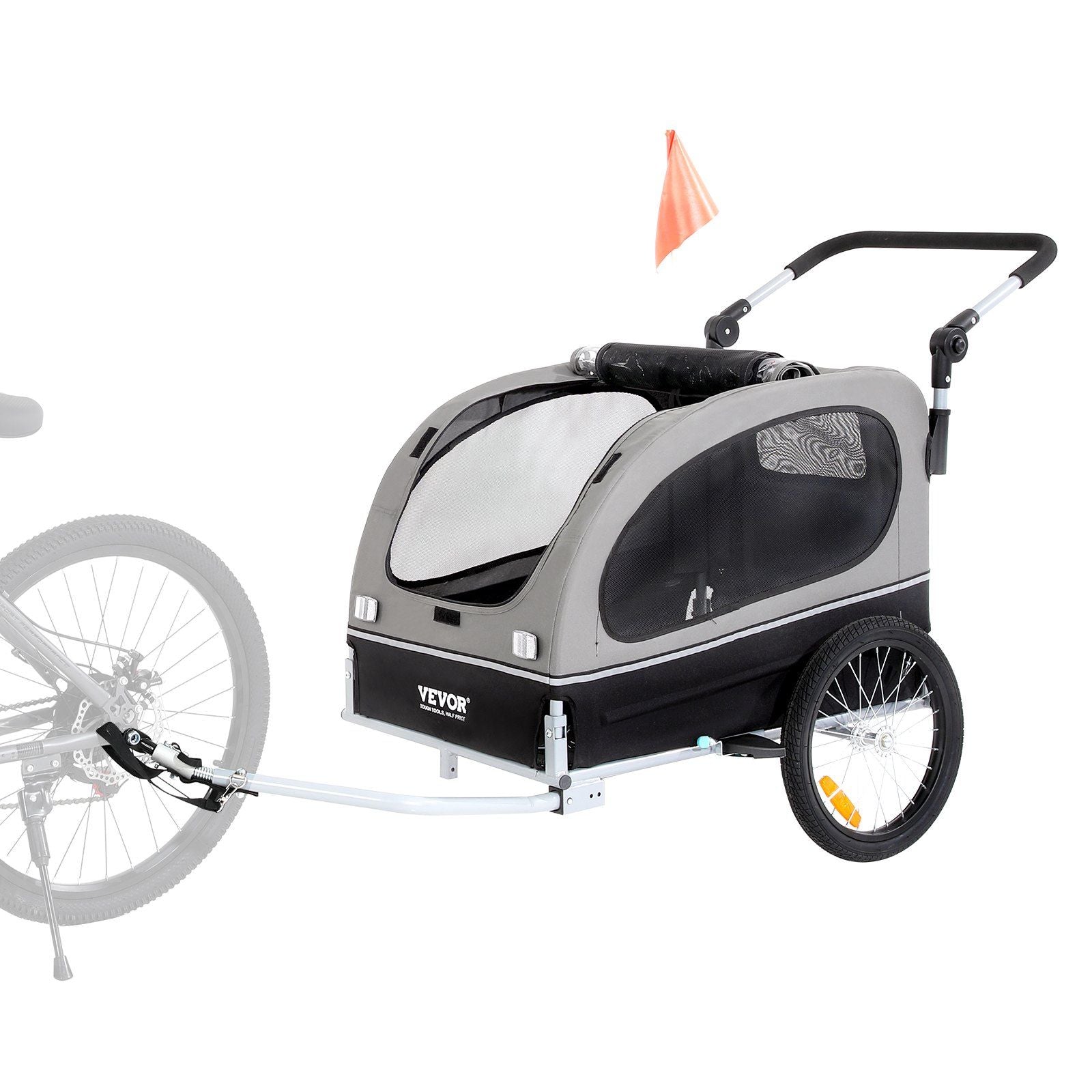 Dog Bike Trailer, Supports up to 40 kg, 2-in-1 Pet Stroller Cart Bicycle Carrier, Easy Folding Cart Frame V952-TCTCLYSCWZXCSF5IBV0