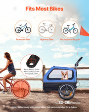 Dog Bike Trailer, Supports up to 40 kg, 2-in-1 Pet Stroller Cart Bicycle Carrier for Small & Large Dogs, Easy V952-TCTCLYSCWZXCV6PKI001V0