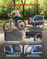 Dog Bike Trailer, Supports up to 40 kg, 2-in-1 Pet Stroller Cart Bicycle Carrier for Small & Large Dogs, Easy V952-TCTCLYSCWZXCV6PKI001V0